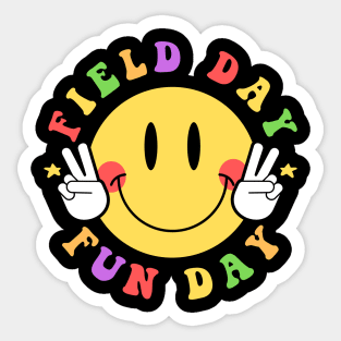 Hippie Smile Face Field Day Fun Day Groovy Field Day Sticker